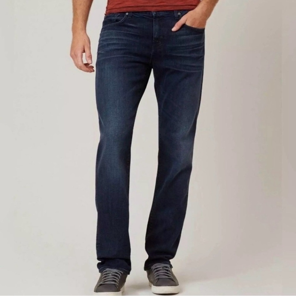 7 For All Mankind Men’s Dark Wash Straight Leg Jeans 36W 31L